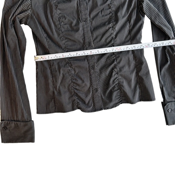 BEDO black with stripes long-sleeves blouse - Picture 8 of 12